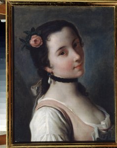 Uma menina com uma rosa de Pietro Antonio Rotari