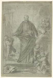 São Caetano de Thiene (?) cercado por putti de Pietro Antonio de Pietri
