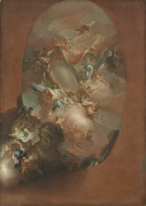 Estudo para "A Apoteose de Fernando IV e Maria Carolina, Rei e Rainha de Nápoles" (para o Palazzo dei Regi Studi, Nápoles) de Pietro Bardellino