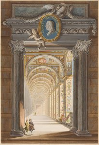 Vista em perspectiva das galerias de Pietro Camporesi