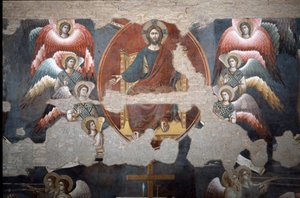 O Juízo Final Cristo truncando. (Detalhe) - Fresco de Pietro Cavallini