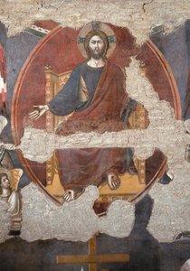 O Juízo Final: Cristo truncando. Detalhe. (Fresco de Pietro Cavallini
