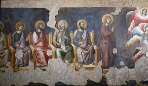 O Detalhe do Juízo Final dos Apotres (do qual São Paulo está certo) - Fresco de Pietro Cavallini