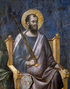 O Juízo Final: Detalhe do Apotle Saint Paul (Fresco de Pietro Cavallini
