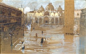 Veneza, Praça de St. Mark. Pintura de Fragiacomo.