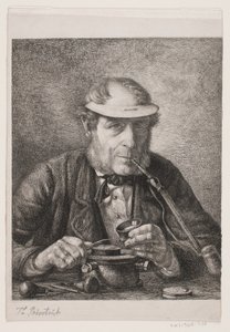 Retrato do pai do artista, medalhista F.C. de Crohn de Pietro Købke Krohn
