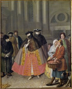 Conversação com máscaras ou com o Vendedor de Maçãs de Pietro Longhi