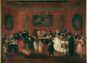 Il Ridotto (The Foyer) Pintura de Pietro Longhi (1702-1785) 1750 Dim 96x131 cm Veneza, Ca