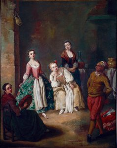 La forlane (La furlana), uma dança popular da região de Veneza. Pintura de Pietro Longhi (1702-1785) 1750 Sol. 62x51 cm Ca 