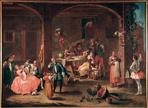 La merenda in campagna (O lanche no campo) Pintura de Pietro Longhi (1702-1785) cerca de 1750 Dim 96x131 cm Veneza, Ca