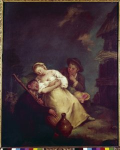 Sleeping Agriculture (La contadina addormentata) - Pintura de Pietro Longhi (1702-1785), óleo sobre tela, 61x50 cm, cerca de 1750. Veneza, Fundação Querini Stampalia de Pietro Longhi
