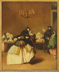O Ridotto, máscaras venezianas, de Pietro Longhi (1701-1785)