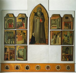 Altar de Humildade abençoada por Pietro Lorenzetti (cerca de 1280-1348), tempera e ouro no painel de Pietro Lorenzetti