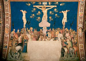 Crucifixo Fresco de Pietro Lorenzetti (1280/5 por volta de 1348) 1335-1340 Basílica de São Francisco, Igreja Baixa, Assis