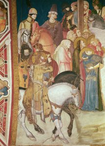 Detalhe do Calvário (afresco) (detalhe de 208458) de Pietro Lorenzetti