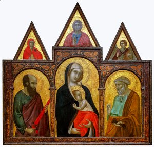 A Virgem e o Menino com os Santos Paulo e Pedro, 1310-20 de Pietro Lorenzetti