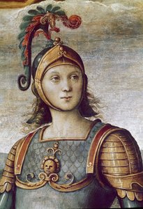 Horatius Cocles, detalhe da Força e Temperança (Fresco de Pietro Perugino