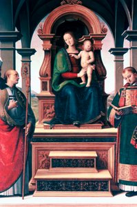 Madonna e criança com santos, c1470-1523 de Pietro Perugino