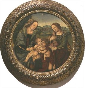 Madonna e Criança com Santa Isabel e o Menino São João Batista (painel) de Pietro Perugino
