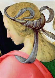 Casamento da Virgem, detalhe mostrando um dos companheiros Virgens, 1500-04 óleo sobre tela detalhe de 53750 de Pietro Perugino
