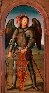 Políptico da Chartreuse de Pavia: "O Arcanjo Miguel" Pintura de Pietro Vannucci dit il Perugino (O Perugin de Pietro Perugino