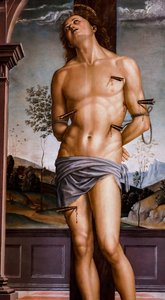 São Sebastião depois de 1490. Óleo sobre painel. de Pietro Perugino