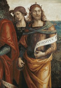 Salomão, detalhe de O Pai Eterno Rodeia com Profetas e Sibilas (Fresco de Pietro Perugino