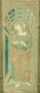 São João Evangelista, de Pietro Perugino (cerca de 1450-1523), bordado em seda, ouro e prata de Pietro Perugino