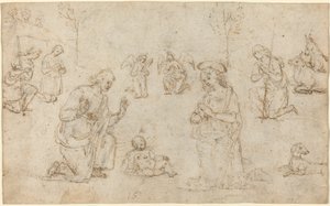 A adoração dos pastores de Pietro Perugino