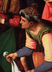 O Depósito ou Lamentação sobre a Morte de Cristo. Detalhe - Pintura de Pietro Perugino