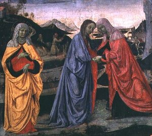 A Visitação (tempera no painel) de Pietro Perugino