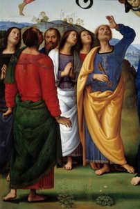 A ascensão de Cristo Pormenor representando os apoters. Pintura de Pietro Vannucci dit il Perugino (Le Perugin de Pietro Perugino