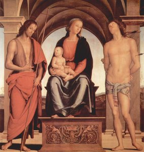 Madonna entronizada com São João Batista e São Sebastião de Pietro Perugino