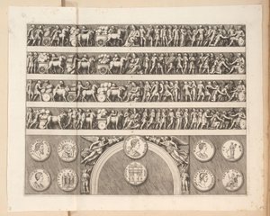 Relevos no Arco de Septimius Severus em Roma de Pietro Sante Bartoli
