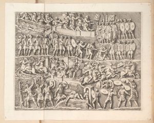 Relevos no Arco de Septímio Severo em Roma de Pietro Sante Bartoli