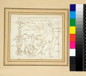 Ornamentos que dividem as vistas das Amazonas (alguns feitos de cor, outros de oscuropen claro) de Pietro Santi Bartoli