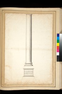 A coluna de Antoninus Pius mostrada como restaurada (caneta e lavagem cinzenta)