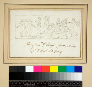 O relevo dedicado às molas e ninfas (caneta e tinta) de Pietro Santi Bartoli
