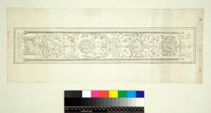 Abóbada da Villa Madama (giz preto, alguns com caneta e tinta castanha. cor com aguarela) de Pietro Santi Bartoli