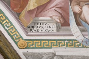 Assinatura do artista, The Coronation of the Virgin Mary (fresco) (detalhe de 3496331)