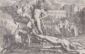 Aquiles arrastando o corpo de Heitor pelas muralhas de Tróia, 1648-50.