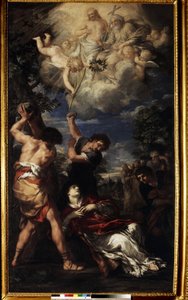 O Martírio de Santo Estêvão. O Martírio de Santo Estêvão. Pintura de Pedro de Cortona (Pietro Berrettini, conhecido como Pietro da Cortona