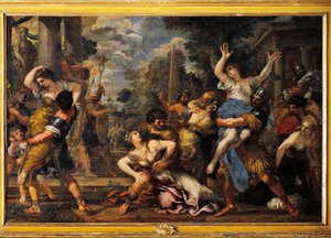 O Rapto da Pintura Sabines de Pietro da Cortona (Pedra de Cortona) (Pietro Berrettini