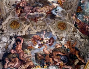 O Triunfo da Divina Providência Detalhe da pintura de Pedra de Cortona (Pietro Berrettini dit Pietro da Cortona