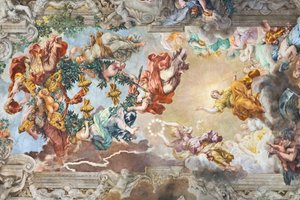 O triunfo da providência divina, detalhe de Pietro da (1596-1669) Cortona