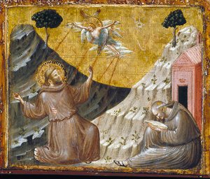 São Francisco a receber os estigmas (tempera e ouro sobre madeira)