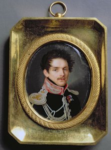 Retrato de Sergei Grigorievich Stroganov (1794-1882) (wc e guache no esmalte)