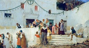 Dia de celebração, por Pio Joris (1843-1921), óleo sobre tela, 93x160 cm de Pio Joris