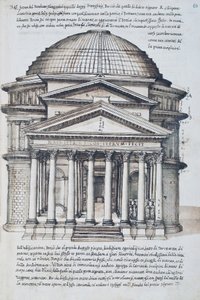 Vista do Panteão em Roma, extraído do volume XIII do XXX Libri delle Antichita (Livros de Antiguidades)