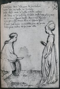 Um dueto do amor, século c15th, 1925 de Antonio Pisanello